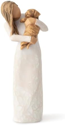 Willow Tree Love My Dog (Light), Sculpted Hand-Painted Figure | Cast from a Susan Lordi Original Carving, Gift for Dog Lovers, Celebrates the Loving Bond Between People and Their Dogs
