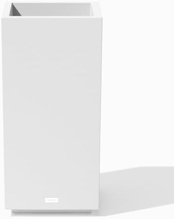 Veradek Block Series Pedestal Planter - Tall Rectangular Outdoor Planter | Made From Durable Plastic Featuring a Removable Insert Bucket. Modern Porch/Patio Décor for Plants and Flowers