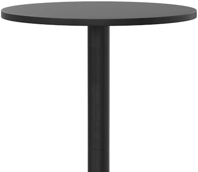 Flash Furniture 23.25" Round Aluminum Indoor/Outdoor Bar Height Table with Flip-Up Top, Heavy-Duty Aluminum Flip-Up Top Cocktail Table, Silver