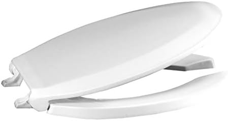 Centoco Toilet Seat Elongated, Commercial, Heavy Duty, SS Hardware, Black | Heavy Duty Hinge, Closed Front, Cover, Plastic, Stainless Steel Hardware, Made in the USA, ‎DS800STS-407