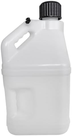 JEGS Square 5-Gallon Utility Jug |2-Handle | White |Made In USA | Square 5-Gallon Jug for prevent spills and evaporation integrated vent to allow
