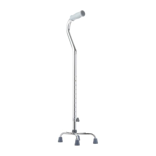 Days Quad Cane with Wide Base – Adjustable Walking Cane for Men & Women, Aluminum 4-Prong Walking Stick for Seniors with Slip-Resistant Rubber Tips, Lightweight & Self-Standing Mobility Aid