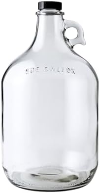 FastRack Glass Water Bottle Includes 38 mm Polyseal Cap, 1 gallon Capacity, Clear