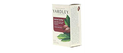 Yardley London Nourishing Bath Soap Bar Cocoa Butter, Helps Soften Dry Skin with Pure Cocoa Butter, Shea Butter & Vitamin E, 4.0 oz Bath Bar, 1 Soap Bar