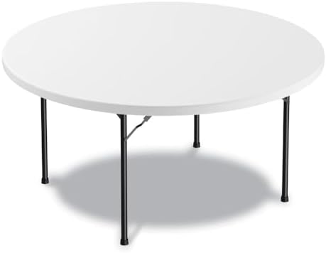Round Plastic Folding Table, 60" Diameter x 29.25h, White
