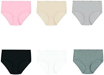 Hanes women's Hi-Cut Panties Pack, Lightweight Cotton Hi-Cuts, 6-Pack (Retired, Colors May Vary)