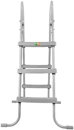 YUEWO 36" 2-Step Steel Frame Above Ground Swimming Pool Ladder with Non-Slip Plastic Steps for Entry and Exit System Swim Pools
