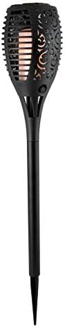 Dependable Industries inc. Essentials Solar LED Flickering Torch Light - Waterproof Garden Path Lamp, 22.75" Automatic On/Off, Long-Lasting