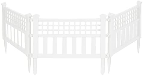 Suncast Grand View 14.5 x 24 Inch Resin Yard Garden Border Fence, White (3 Pack)