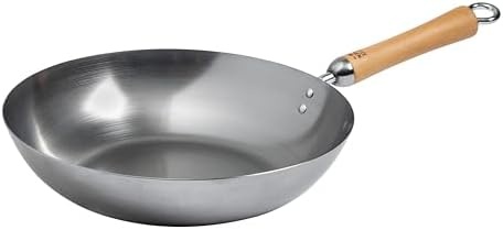 JOYCE CHEN Classic Series 12-Inch Carbon Steel Stir Fry Pan with Birch Handle