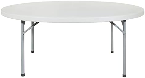 Office Star Resin Folding Table for Banquets, Picnics, and Parties, 71 Inch, Round