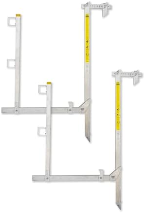 6 Foot Top Plate Hanging Scaffold with Guard Rail Posts (Pack of 2) Light Weight Aluminum Scaffolding Wall Walker Brand - OSHA Compliant