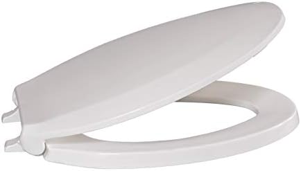 Centoco Toilet Seat Elongated, Commercial, Heavy Duty, SS Hardware, Black | Heavy Duty Hinge, Closed Front, Cover, Plastic, Stainless Steel Hardware, Made in the USA, ‎DS800STS-407