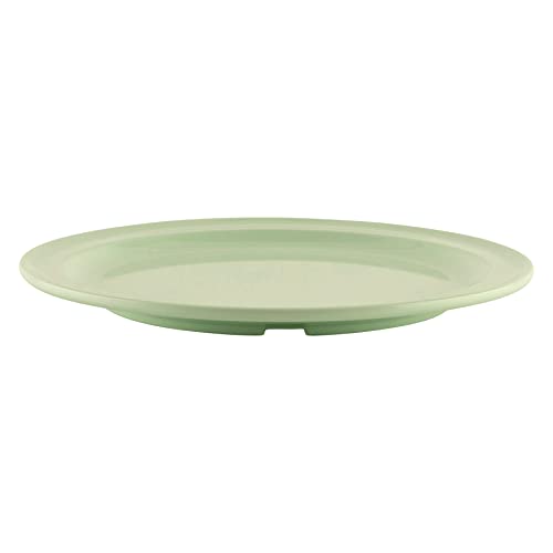 GET 9" Green Supermel Round Dinner Melamine Plate (Set of 12) | Dishwasher safe, Shatterproof, Restaurant service, Great for Entrees, Salads
