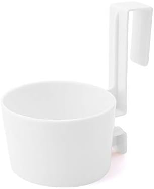 Hair Dryer Rack Over-The-Cabinet Hair Dryer Holder, Holster for Master, Guest, Kid's Bathroom, Vanity, 5.4" x 4" x 3.4" - White
