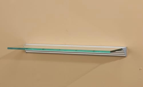 LTL Home Products GL9020CLKIT Wallscapes Glacier Floating Glass Wall Shelf Kit, 8" x 36", Clear Glass