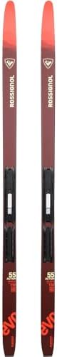 Rossignol Junior Evo Action 55 AR Lightweight Stable Beginner Nordic Touring Snow Skis with Kid's Nordic Bindings Step in