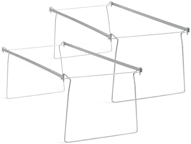 Smead Steel Hanging File Folder Frames, 2 Count, Gray, Adjustable Depth 23" to 27", Legal Size (64873)
