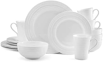 Mikasa Ciara 16 Piece Bone China Dinnerware Set, Service for 4, Lightweight and Durable Plates Bowls and Mugs