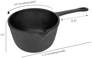 Jim Beam JB0204 Pre-Seasoned Heavy Duty Construction Cast Iron Basting Pot for Grilling and Oven, Large, Black