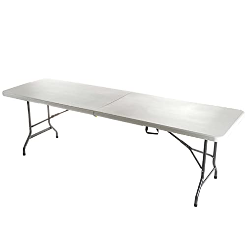 Iceberg IndestrucTable Classic Center-Folding Table, 5 ft, Platinum Granite | Measures 60" x 30" x 29", holds up to 250 lbs, indoor and outdoor use, center-folding for easy carry, ideal for camping