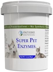Vitality Science All Natural Super Pet Enzymes for Dogs | Complete Spectrum of Digestive Enzymes | Helps Dog Diarrhea, Constipation, Digestion, Allergy & Immunity (Large, 165g)