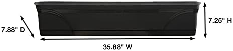 Southern Patio 36 Inch Medallion Weatherproof and Sunray Protected Plastic Hanging Windowsill Garden Box Planter with Drainage Holes, Black
