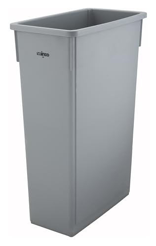 Winco Slender Trash Can, 23-Gallon, Brown | Great for Kitchens, Dining Areas and Back-of-house Cleanup