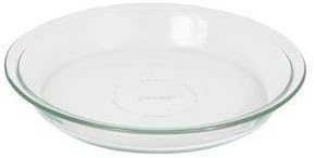 Pyrex Glass Bakeware Pie Plate 9" x 1.2" Pack of 2 - Clear - Original Genuine Pyrex - Made in the USA | Oven Safe | Nonporous Glass | Microwave Safe