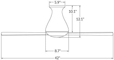 Modern Fan Company ALT-FM-BA-42-AL-NL-003 Altus Flush 42" Outdoor Ceiling Fan w/Remote Ctrl, Brushed Aluminum