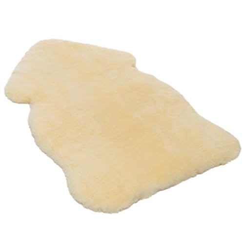 Werner Christ - Genuine Sheepskin BABYSWEET - Cuddly, Medical Fur, Ideal for Baby Carriages, as a Crawling mat or Rug. Length +/- 37.3", Color Natural Gold-Yellow