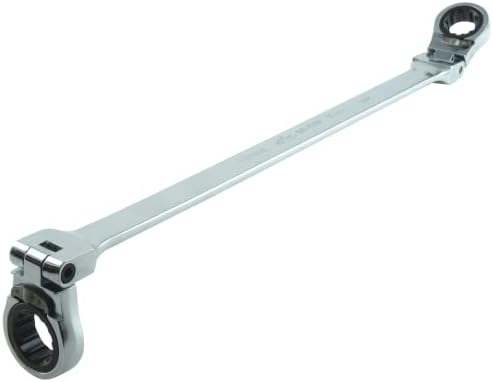 K Tool International 43515 Reversible Double Box Metric Ratchet Wrench for Garages, Repair Shops and DIY, 14mm - 15mm, 72-Tooth, Forged, Heat Treated
