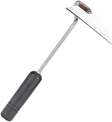 Nisaku NJP100 Nejiri Gama Handheld Weeder-Scraper-Hoe, Japanese Stainless Steel 4-Inch Blade Width, 4.5-Inch Black Lacquered Beech Wood Handle