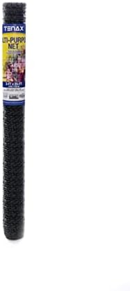 Tenax Multi-Purpose Net - Black Plastic Netting, Versatile Garden Fence - 3' x 50' - Polypropylene