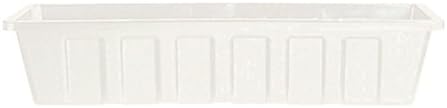 Root & Vessel Poly-Pro Plastic Flower Box Planter, White, 30-Inch