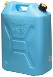 Scepter Portable Plastic Military Style Food Grade 5 Gal Water Jug Container with Reversible Spout for Camping & Emergency Storage, Blue