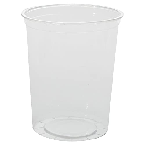 Clear 32oz Plastic Deli Containers, Bulk Pack of 500, Round, Universal Lid Available, Meal Prep, Strong Commercial Polypropylene, Food Service, Made in the USA