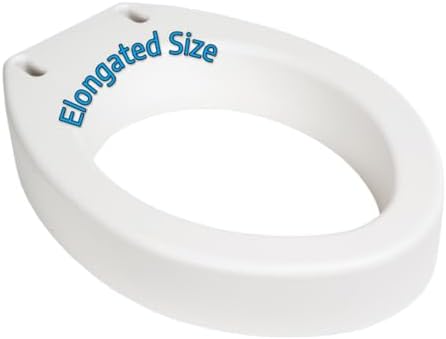 Essential Medical Supply Toilet Seat Riser for Elongated Bowl with 3.5" Rise - 19 x 14 x 3.5 Inch, Elevating and Raising Toilet Seat for Seniors