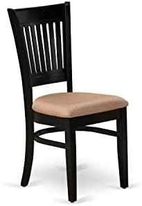 East West Furniture VAC-OAK-C Vancouver Dining Chairs - Linen Fabric Upholstered Wood Chairs, Set of 2, Oak