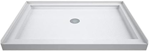 DreamLine 32 in. D x 32 in. W x 76 3/4 in. H Center Drain Acrylic Shower Base and QWALL-5 Backwall Kit In White, DL-6195C-01