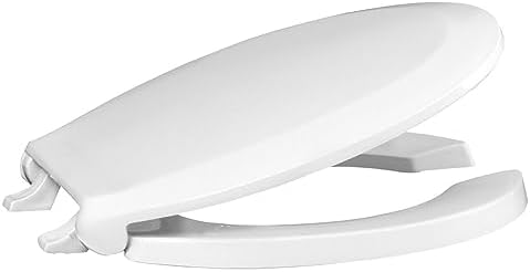 Centoco Toilet Seat Elongated, Commercial, Heavy Duty, SS Hardware, Black | Heavy Duty Hinge, Closed Front, Cover, Plastic, Stainless Steel Hardware, Made in the USA, ‎DS800STS-407