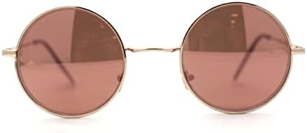 SA106 Reflective Color Mirrored Hippie Groove Round Circle Lens Retro Sunglasses