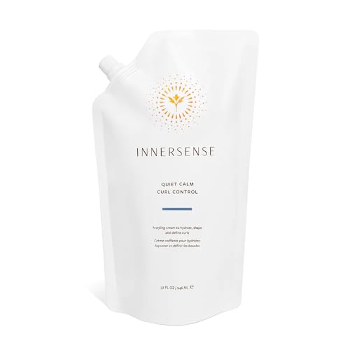 INNERSENSE Organic Beauty - Quiet Calm Curl Control Leave-In Cream (10oz) | Leave-In Curl Styler | Detangles, Tames Frizz + Defines Curls Without Weight | Non-Toxic, Cruelty-Free, Clean Haircare