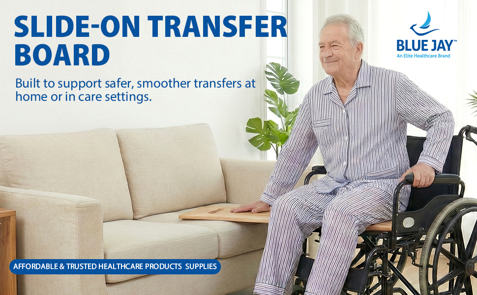 Blue Jay wooden transfer board for wheelchair sliding assist senior mobility aids FSA HSA eligible