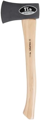 Truper 1-3/4 lb Hunter Axe, 18-Inch American Hickory Handle, Forged Steel Head, Compact Camping and Survival Hatchet (Model HHU-1 3/4H / 32717)