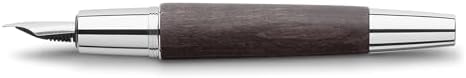 Faber-Castell e-motion Fountain Pen, Wood and Chrome Brown - Fine