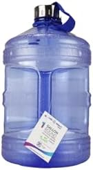New Wave Enviro Iconic 1 Gallon Round BPA Free Water Bottle with Stainless Steel Cap and Integrated Handle, Ideal for Gym and Outdoor Life, Blue