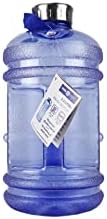 New Wave Enviro Iconic 1 Gallon Round BPA Free Water Bottle with Stainless Steel Cap and Integrated Handle, Ideal for Gym and Outdoor Life, Blue