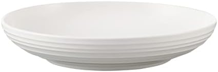 Mikasa Trellis Bone China 9-Inch Pasta Bowls Set of 4, Lightweight, Chip-Resistant White Porcelain, Dishwasher and Microwave Safe