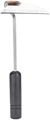 Nisaku NJP100 Nejiri Gama Handheld Weeder-Scraper-Hoe, Japanese Stainless Steel 4-Inch Blade Width, 4.5-Inch Black Lacquered Beech Wood Handle